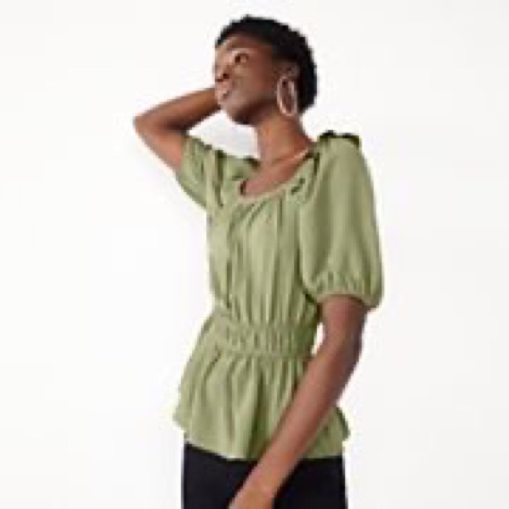 Nine West Women’s Square Neck Peplum Top
